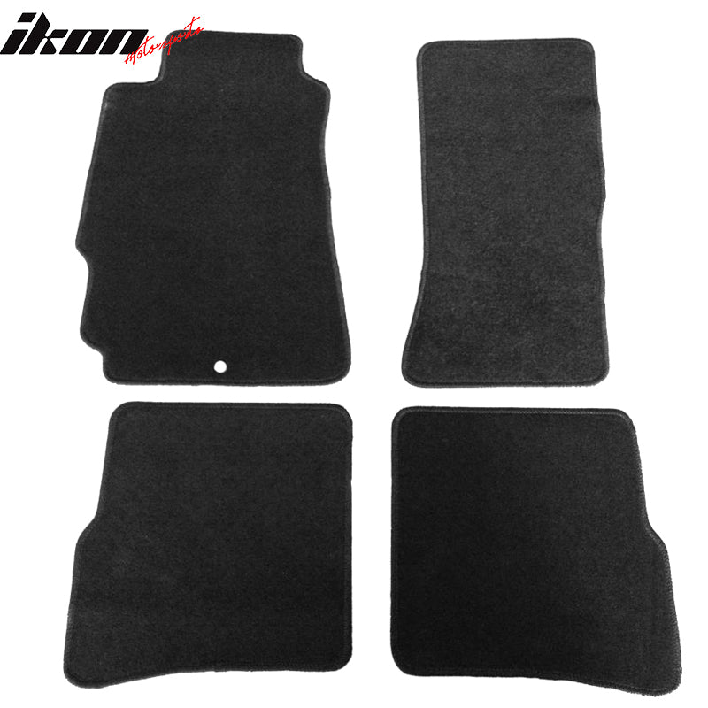 Floor Mats Compatible With 2004-2012 Mazda RX8, 4Dr Factory Fitment Car Floor Mats Front & Rear Nylon by IKON MOTORSPORTS, 2005 2006 2007 2008 2009 2010 2011