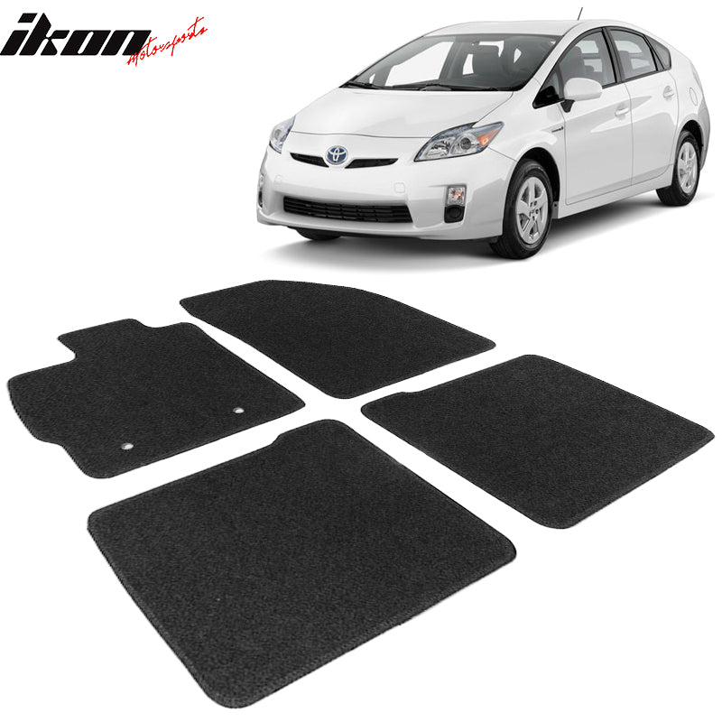 Car Floor Mat for 2010-2015 Toyota Prius Black Carpet 4PC Nylon