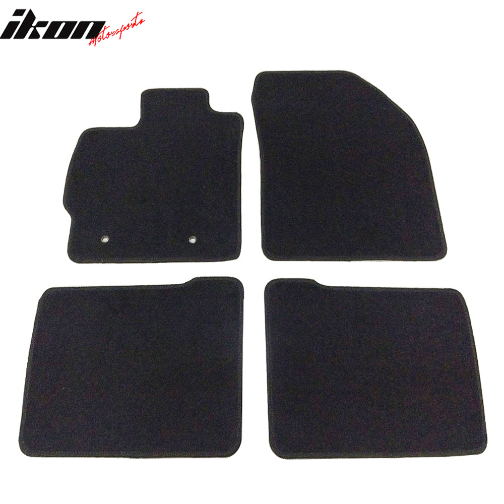 Floor Mats Compatible With 2010-2015 Toyota Prius, 4Dr Factory Fitment Car Floor Mats Front & Rear Nylon by IKON MOTORSPORTS