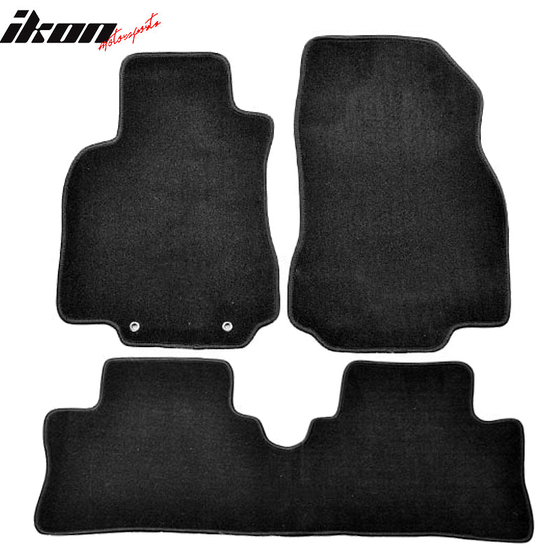 Floor Mats Compatible With 2009-2014 Nissan Cube, Nylon Black Front Rear Carpet by IKON MOTORSPORTS, 2010 2011 2012 2013