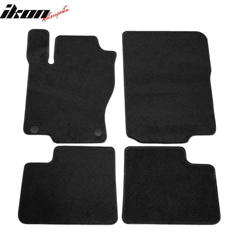 Floor Mats Compatible With 2012-2016 Benz ML-Class, 4Dr Factory Fitment Car Floor Mats Front & Rear Nylon by IKON MOTORSPORTS, 2013 2014 2015