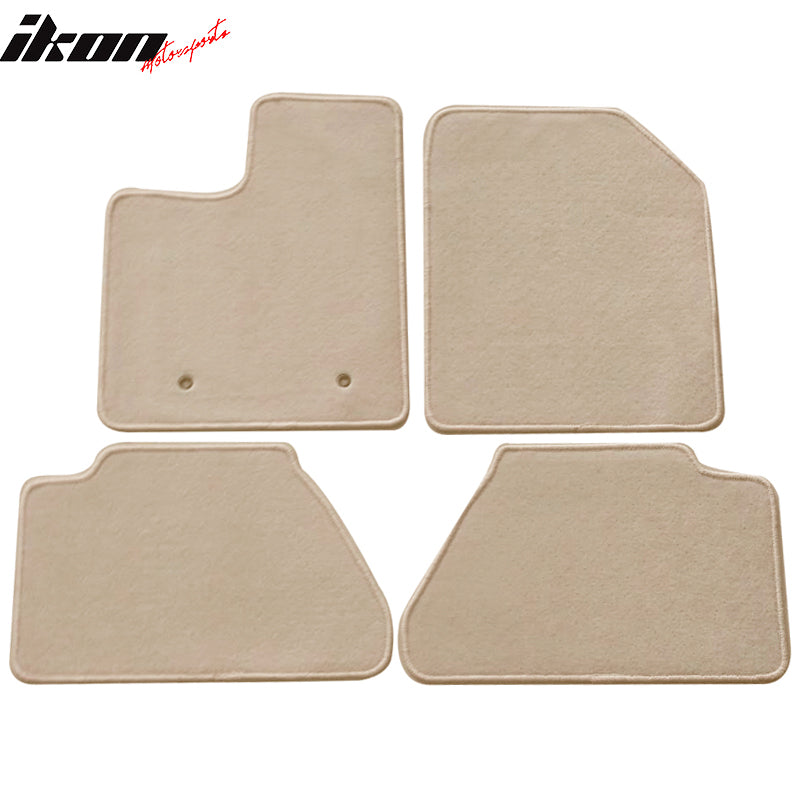 Fits 07-13 Ford Edge Floor Mats Carpet Front & Rear Beige 4PC - Nylon