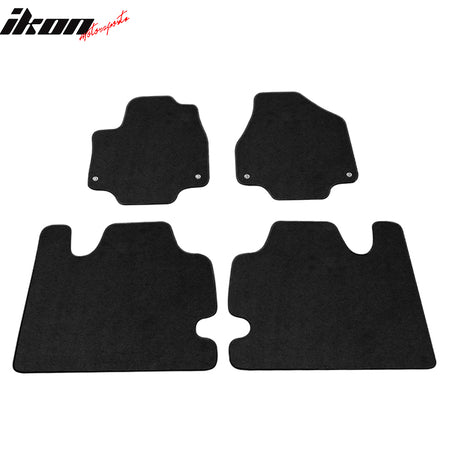 Floor Mats Compatible With 2017-2021 Chrysler Pacifica, Nylon Black Let Right Front Rear 4PCS Set Carpet By IKON MOTORSPORTS