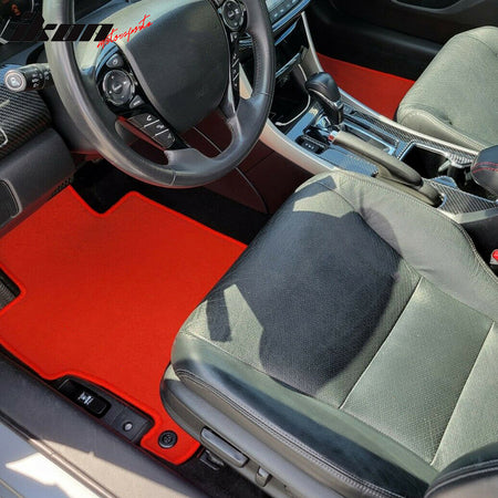 Floor Mats Compatible With 2013-2017 Honda Accord Sedan, Factory Fitment Carpet Front & Rear 4PC Nylon by IKON MOTORSPORTS, 2014 2015 2016
