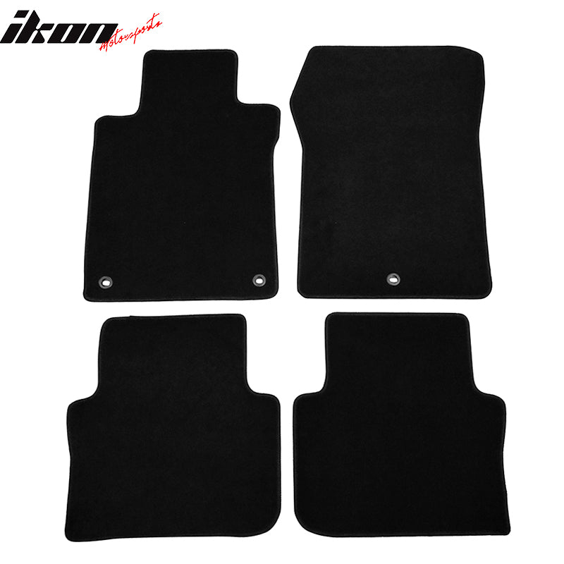 Floor Mats Compatible With 2015-2020 Acura TLX, Black Nylon Front Rear Flooring Protection Interior Carpets 4PC By IKON MOTORSPORTS, 2016