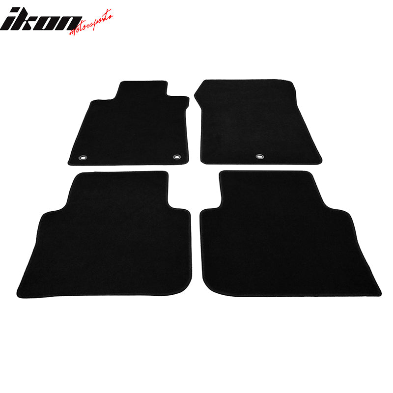 Fits 15-20 Acura TLX Black Nylon Front Rear Floor Mats 1st 2nd Row Carpets 4PC