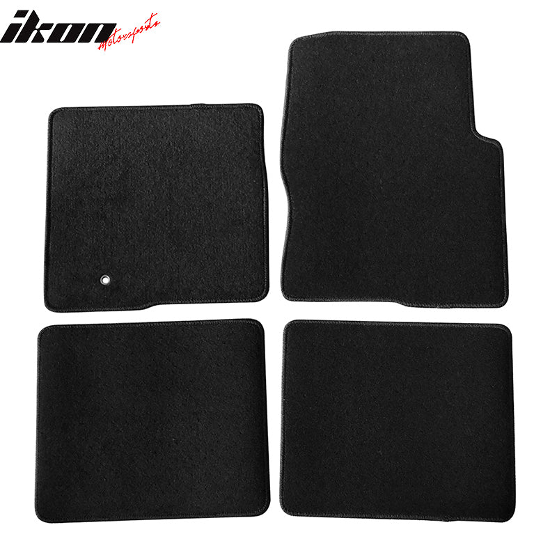 Floor Mats Compatible With 2009-2014 Ford F150 Crew Cab, Black Nylon Front Rear Flooring Protection Interior Carpets 4PC By IKON MOTORSPORTS, 2010 2011 2012 2013