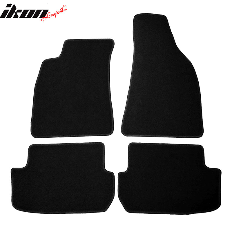 Floor Mats Compatible With 2002-2004 Audi A4, Black Nylon Front Rear Flooring Protection Interior Carpets 4PC By IKON MOTORSPORTS, 2003