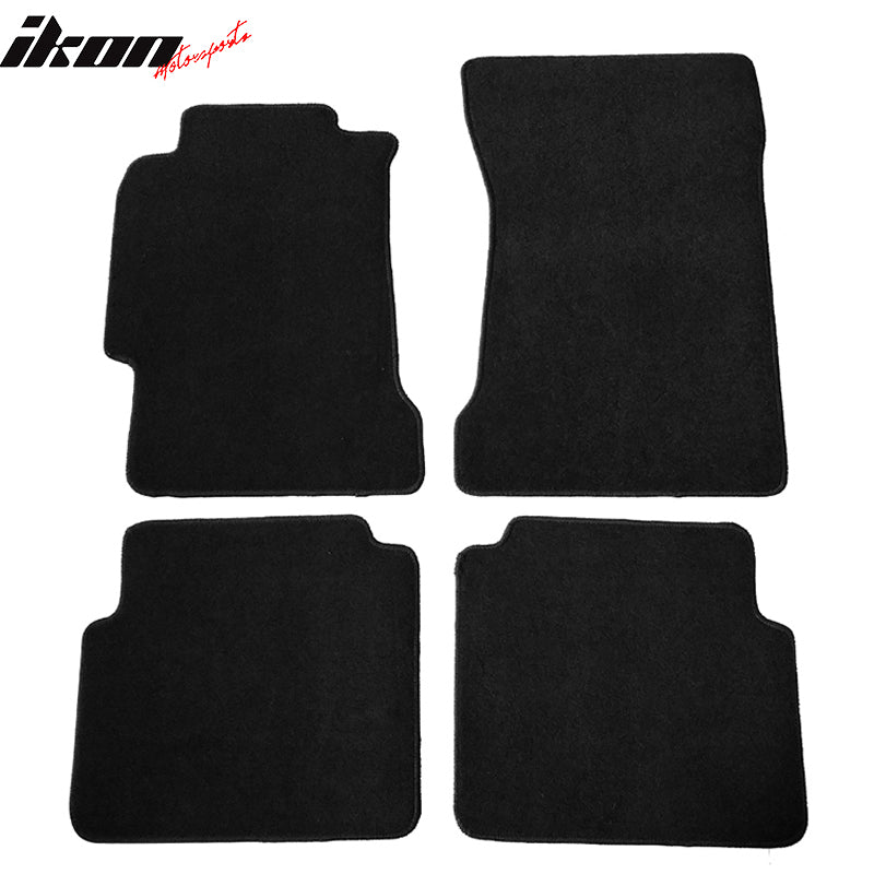 Floor Mats Compatible With 1997-1999 Acura CL, Black Nylon Front Rear Flooring Protection Interior Carpets 4PC By IKON MOTORSPORTS, 1998
