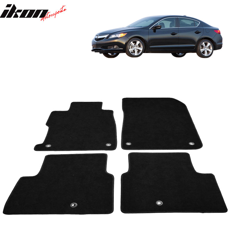 Car Floor Mat for 2013-2022 Acura ILX Black Front Rear  Nylon 4PC