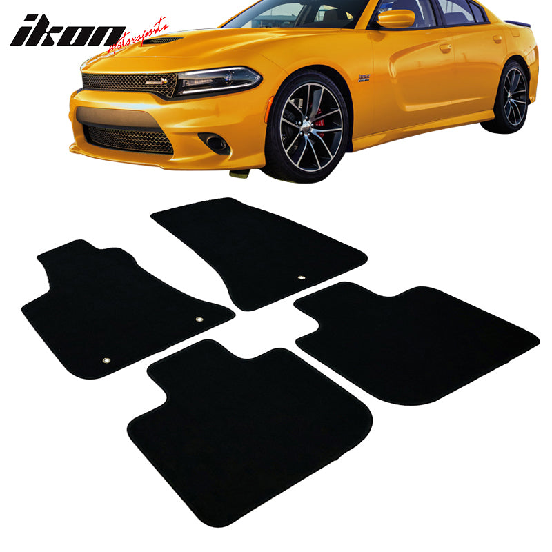 Floor Mats Compatible With 2011-2023 Dodge Charger, Front Carpets Flooring Protection Interior By IKON MOTORSPORTS