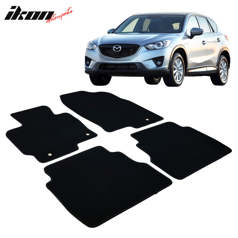 Car Floor Mat for 2013-2016 Mazda CX-5 Black Front Rear  Nylon 4PC