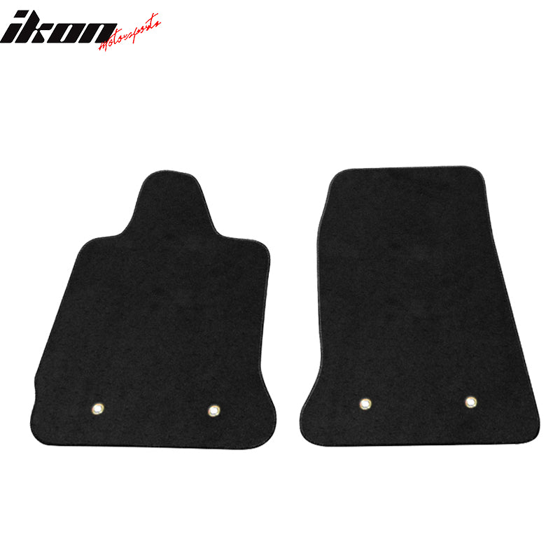 Floor Mats Compatible With 2014-2019 Chevy Corvette C7, Black Nylon Flooring Protection Interior Carpets by IKON MOTORSPORTS, 2015 2016 2017