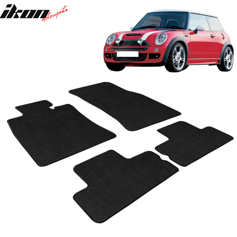 Car Floor Mat for 2002-2006 Mini Cooper Black Front Rear  Nylon 4PC