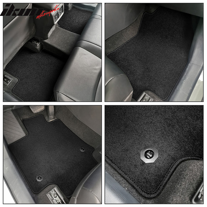 IKON MOTORSPORTS, Floor Mats Compatible With 2019-2023 Toyota RAV4, Nylon Carpet Front & Rear 4PC Set, 2020