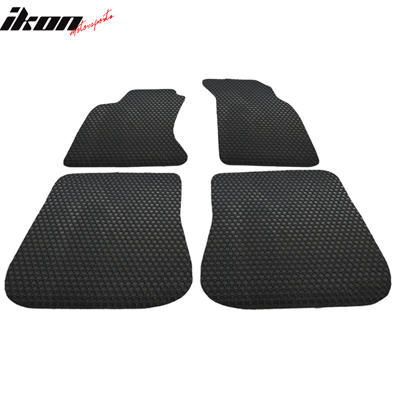 IKON MOTORSPORTS, Latex Floor Mat Compatible With 1996-2001 Audi A4, Front & Rear Black 4PC Car Floor Carpets liner