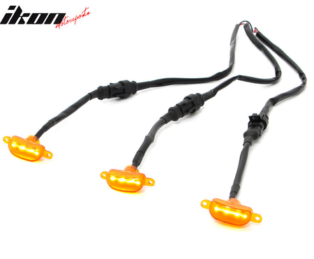 Fits Dodge Ram 1500 2500 3500 3PC Amber LED Front Grille Lights W/Wiring Harness