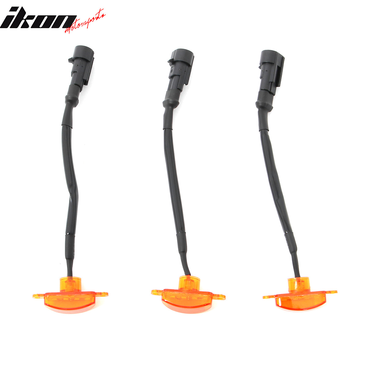 Fits Dodge Ram 1500 2500 3500 3PC Amber LED Front Grille Lights W/Wiring Harness