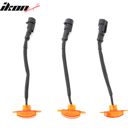 Fits Dodge Ram 1500 2500 3500 3PC Amber LED Front Grille Lights W/Wiring Harness