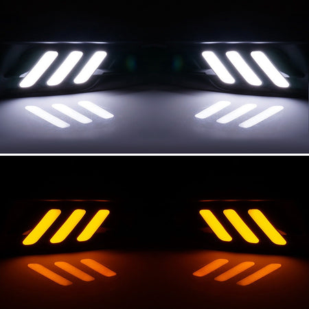 Fits 16-18 Honda Civic Coupe Sedan LED Amber & White Fog light Bezels Covers