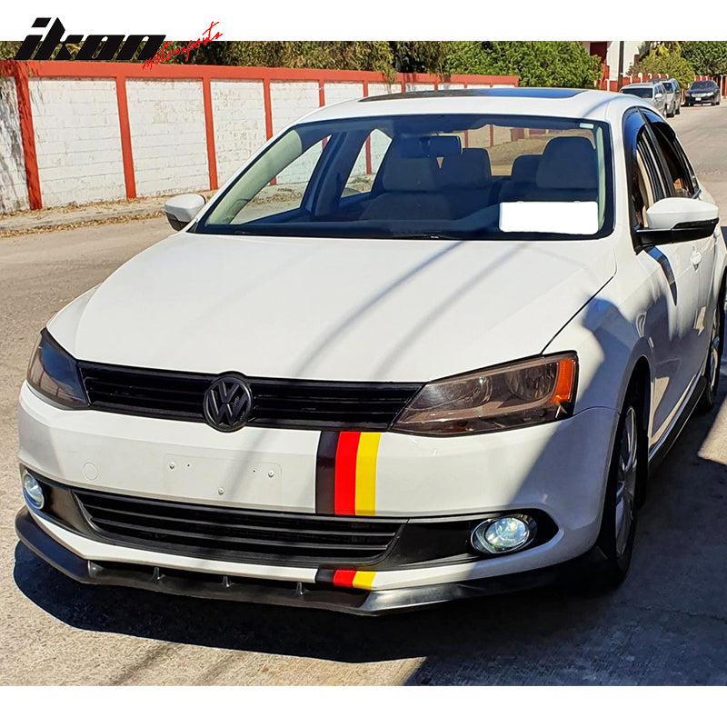 Front Bumper Lip Compatible With 2011 2014 VW Jetta 6 VI IKON V3 Style Black PU Splitter Spoiler Valance Chin Diffuser by IKON MOTORSPORTS 2012 2013 Ikon Motorsports