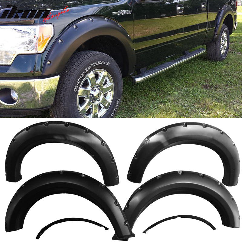 2009-2014 Ford F150 5.5 6.5 8Ft Bed Fender Flares Wheel Trim Cover 4PC