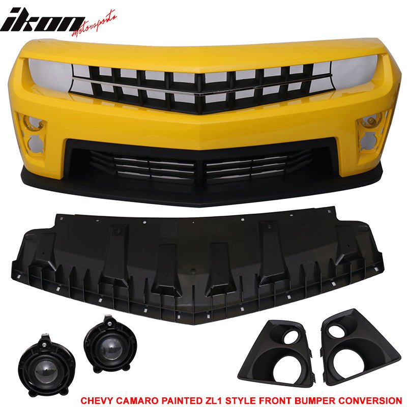 Fits 10 - 13 Camaro ZL1 Front Bumper Yellow - PPIkon Motorsports