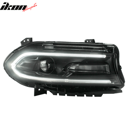 Fits 15 - 23 Dodge Charger Sequentialindicator LED DRL HeadlightsIkon Motorsports