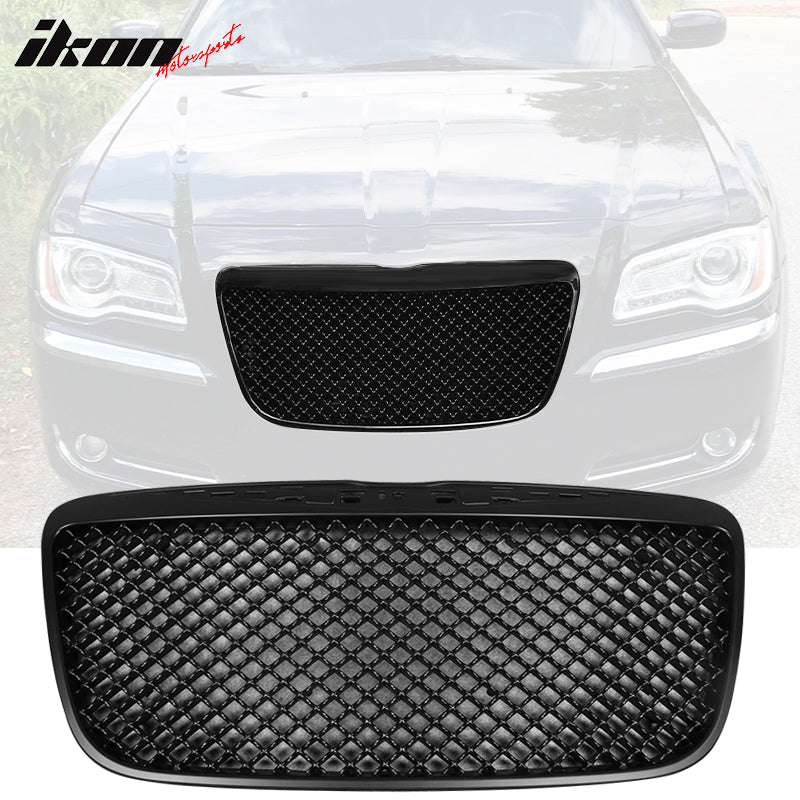 2011-2014 Chrysler 300 300C B Style Black Front Mesh Grille ABS