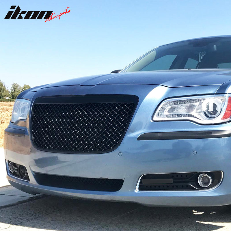 2011-2014 Chrysler 300 300C B Style Black Front Mesh Grille ABS