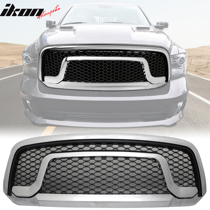 2013-2023 Dodge Ram 1500 Classic Chrome Mesh Honeycomb Car Grille ABS