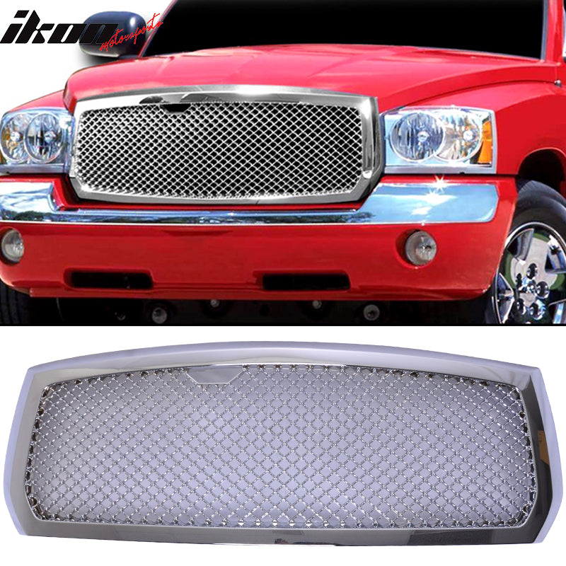 2005-2007 Dodge Dakota Honeycomb Sport Mesh Hood Bumper ABS Grille