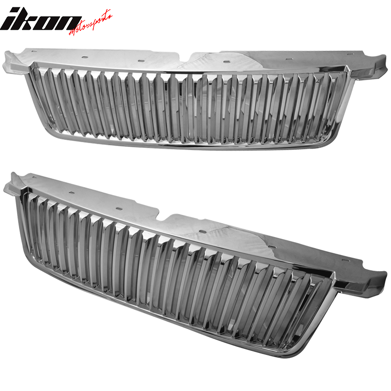 Fits 06-10 Ford Explorer Vertical Chrome Front Bumper Grille ABS