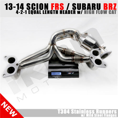 Fits Scion FRS Subaru BRZ 4-2-1 Equal Length Header EL+Spun High Flow Cat