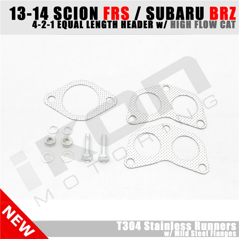 Fits Scion FRS Subaru BRZ 4-2-1 Equal Length Header EL+Spun High Flow Cat