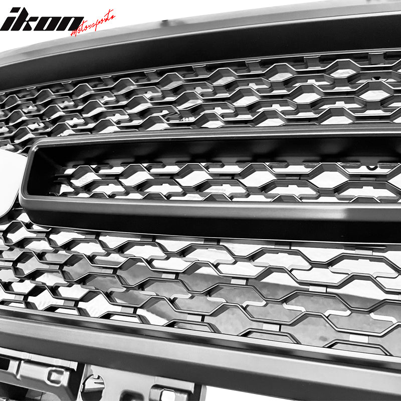 Fits 19-24 Dodge Ram 1500 Front Bumper Hood Upper Mesh LED Grille - Gloss Black