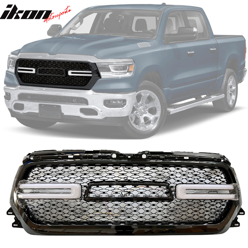 IKON MOTORSPORTS, Grille Compatible With 2019-2024 Ram 1500, Front