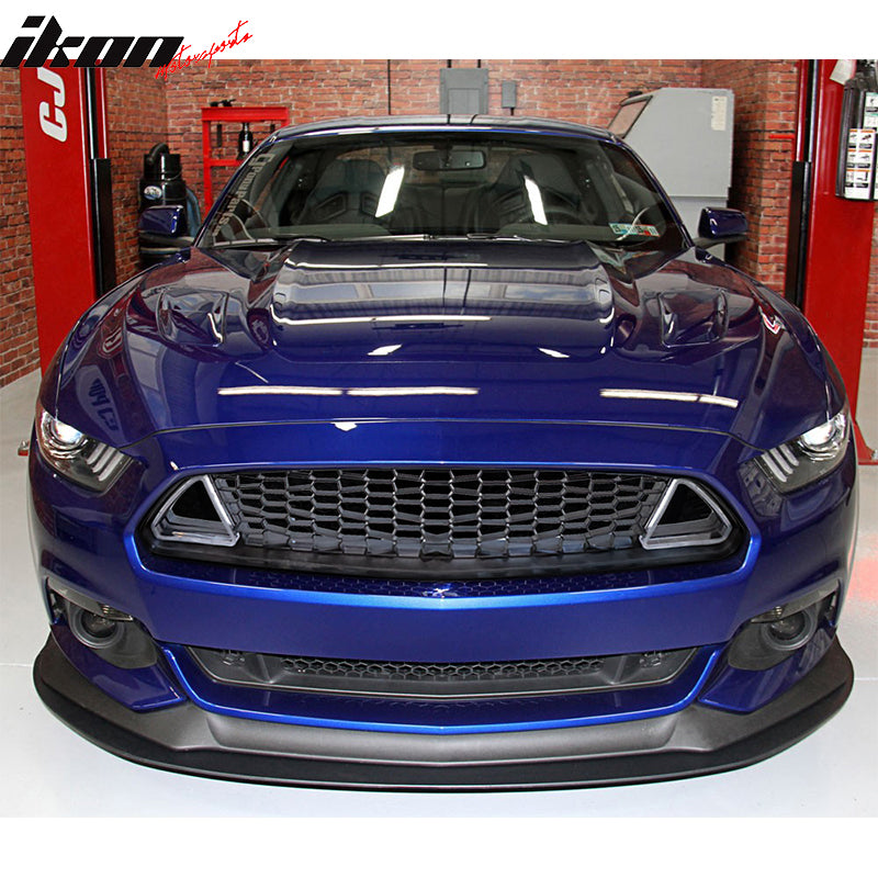 Grille Compatible With 2015-2017 Ford Mustang, IKON Style Black Front Bumper Grill Hood Mesh by IKON MOTORSPORTS, 2016