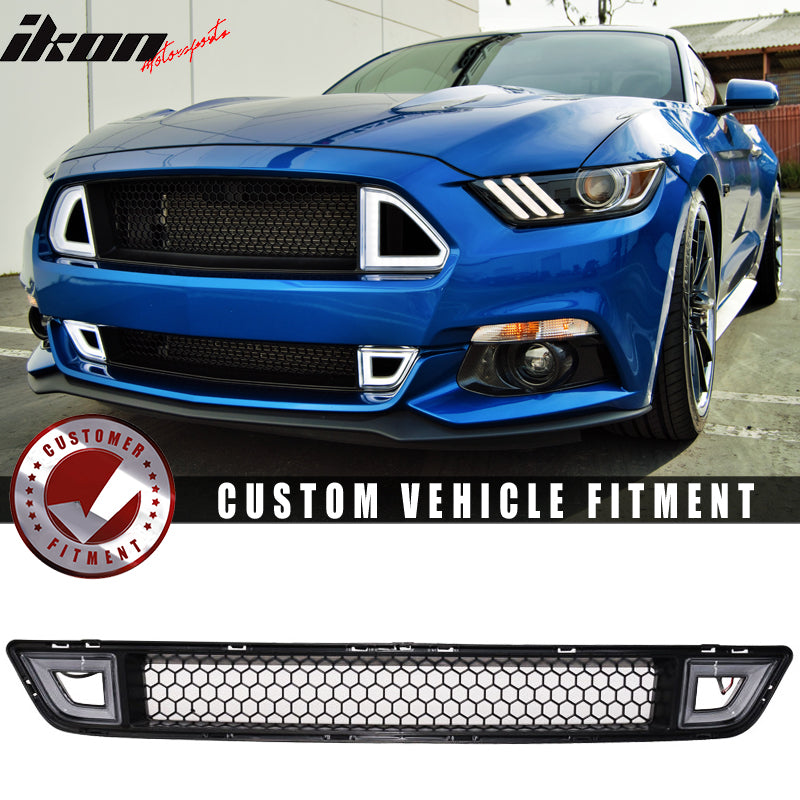 2015-2017 Ford Mustang IKON Front Lower Grill Mesh Grille With Light