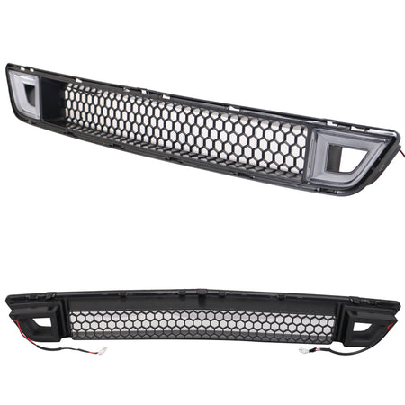 DRL LED Fits 15-17 Mustang IKON Style Front Lower Grill Mesh Grille With Light