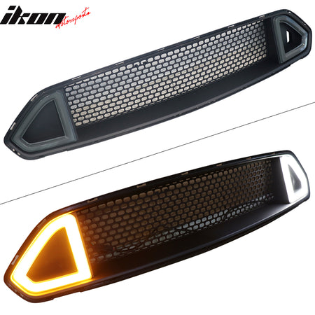 Fits 18-23 Ford Mustang Upper Grille with DRL Yellow Turn Signal LED Light
