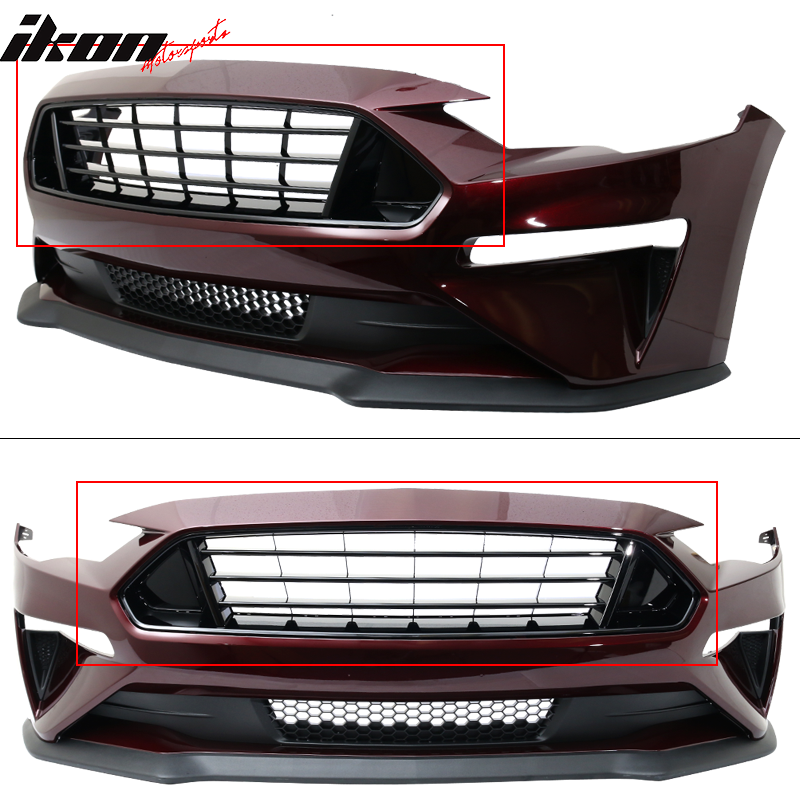 IKON MOTORSPORTS Grille Compatible With 2018-2022 Ford Mustang, Front Upper  Grid Grill ABS – Ikon Motorsports