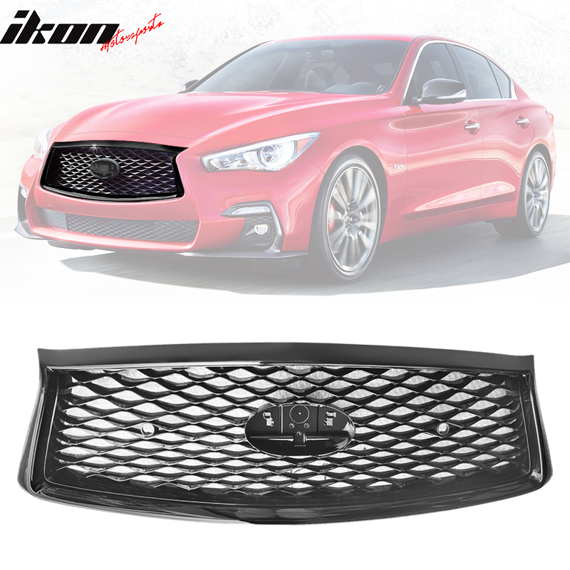 2018-2023 Infiniti Q50 Eau Rouge ER Style Gloss Black ront Grille