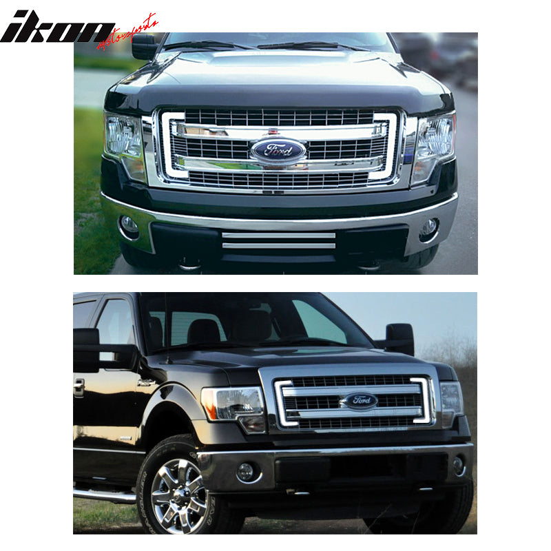 Compatible With 09-14 F-150 STX 2in1 Grille Switchback LED White DRL Amber Turn Signal Light