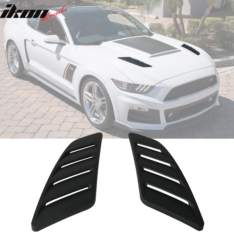 2015-2018 Ford Mustang V6 & EcoBoost GT Style Black Hood Vents PP