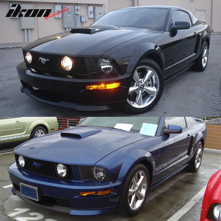 EL Style Side Scoops For 2005-2009 Ford Mustang Coupe - Unpainted Black Polyurethane Pair