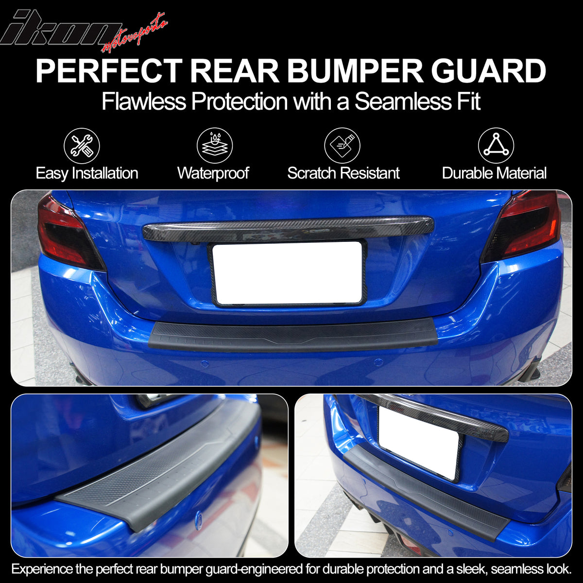 Fits 24-26 Honda Prologue Rear Bumper Cover Protector Guard Step Plate Pad Trim