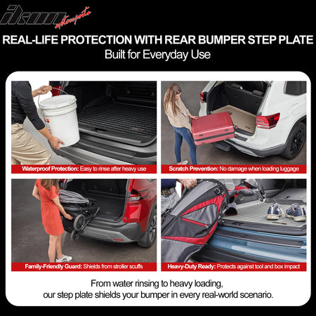 Fits 24-26 Honda Prologue Rear Bumper Cover Protector Guard Step Plate Pad Trim