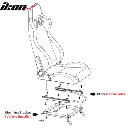 Fits 93-98 Toyota Supra Pair Racing Seat Brackets Mount Rail Track Steel