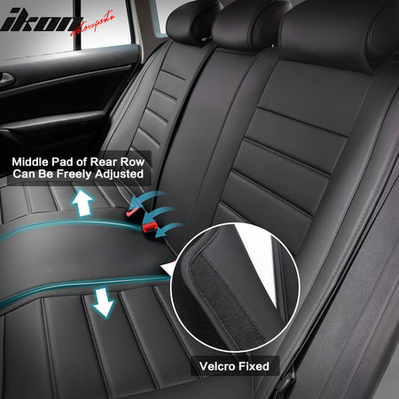 For 09-25 Ford F150 Crew Cab Pickup Seat Covers PU Leather 5 Seats - Black&Brown